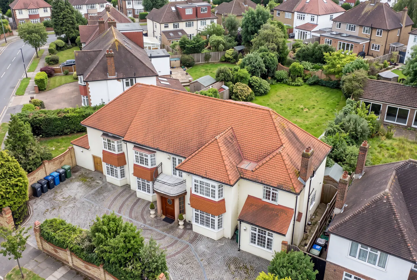 Aerial illustration of the existing house and its plot